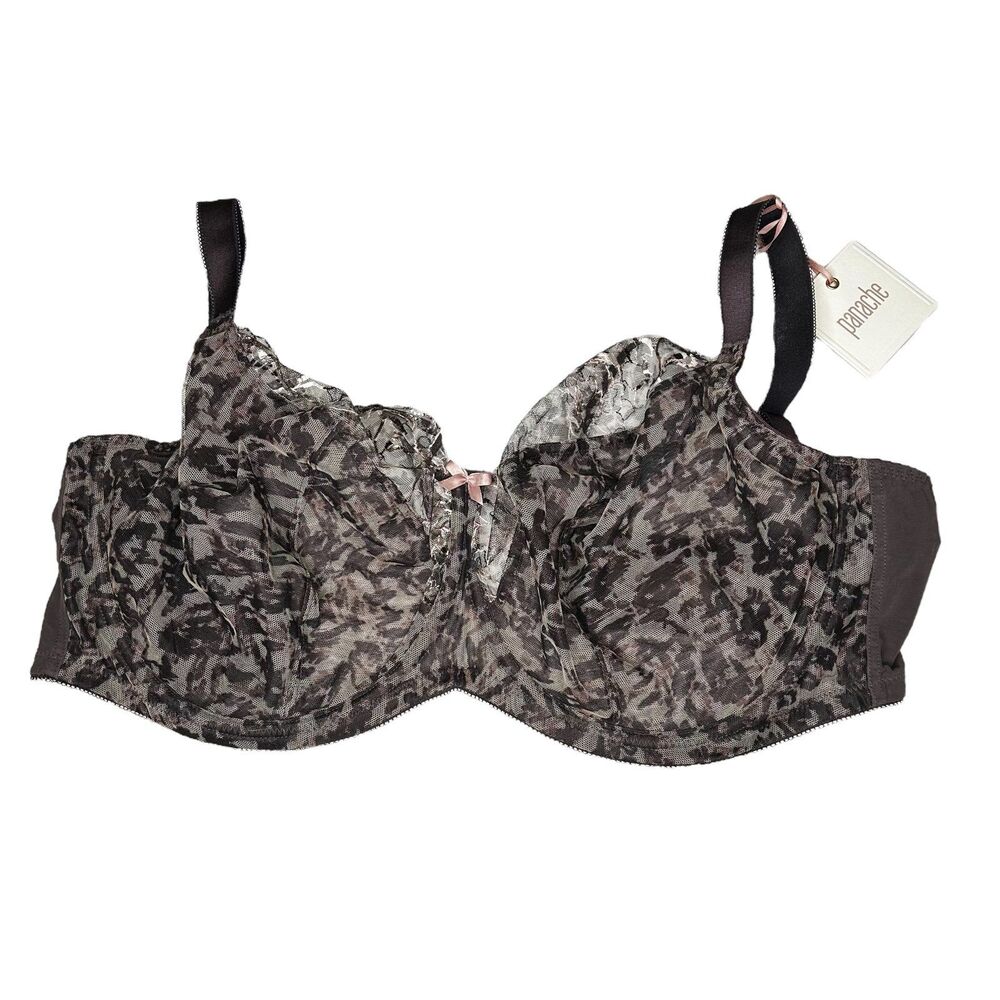 New Panache Tiana Grey Lace unlined bra 36J